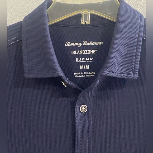 Tommy Bahama Emfielder, Navy Blue, Island zone Knit Camp Shirt, Resort, Sz M. - Picture 3 of 6